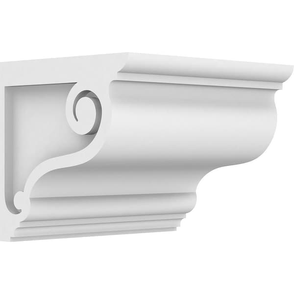Ekena Millwork Standard Scroll Architectural Grade PVC Corbel, 7"W x 6"D x 6"H CORP07X06X06SCR - main